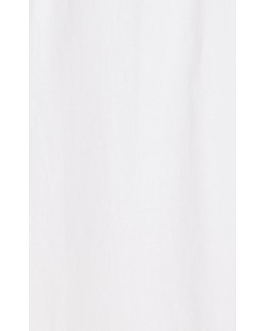 Posse Zayla Strapless Linen Maxi Dress in White | Lyst