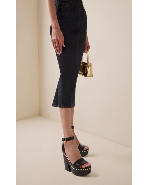 Givenchy Black Studded Wedge Platform Sandals