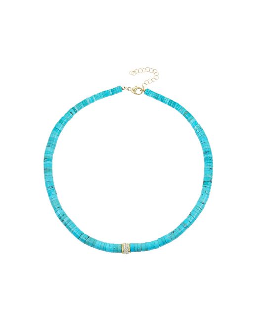 Jenna Blake Blue Beaded 18K Diamond; And Necklace
