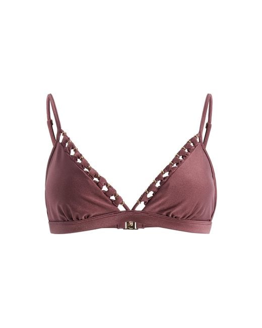 Zimmermann Purple Aster Beaded Bikini Top