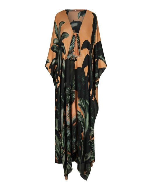 Johanna Ortiz Black Into The Emerald Wild Silk Tunic