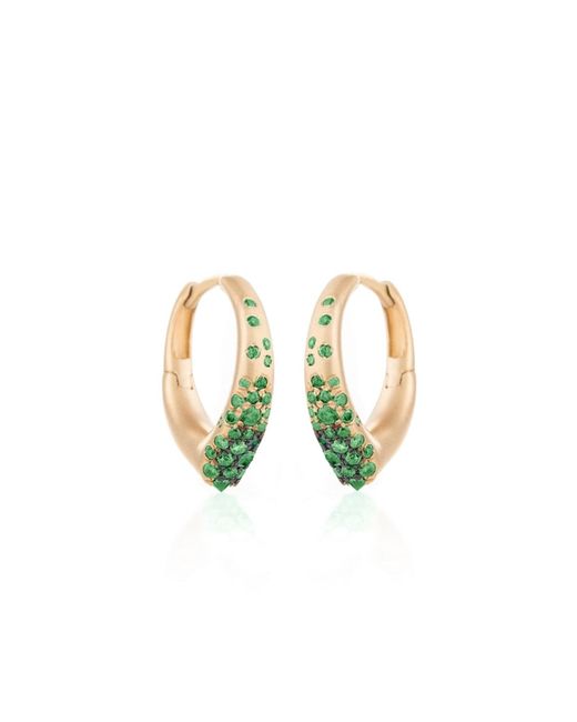 Nada Ghazal Blue The Arch Luck 18K Tsavorite Mini Hoop Earrings
