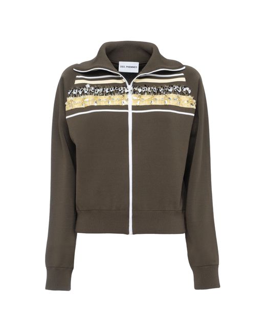 DES_PHEMMES Black Embroidered Knit Jacket