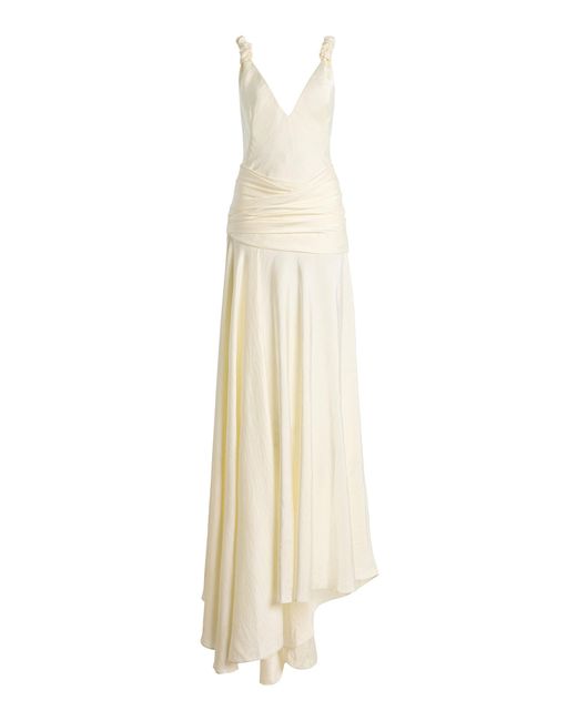 Arcina Ori White Exclusive Madalena Crepe Maxi Dress