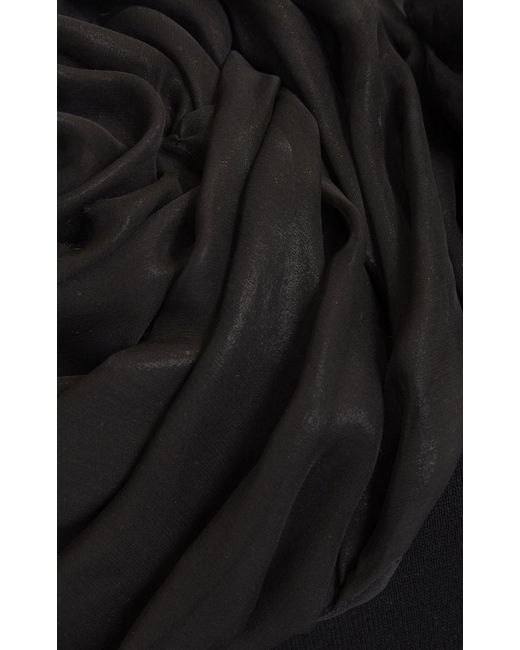Chloé Black Balloon-sleeve Cutout Wool-silk Top