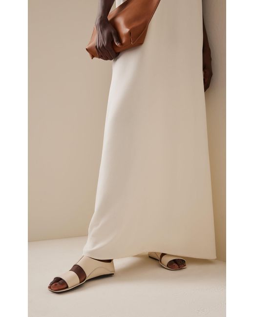 The Row Ira Leather Sandals In White Lyst 3669