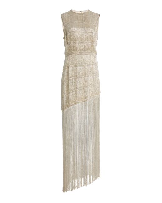 Twp White Stairway To Heaven Fringed Maxi Dress