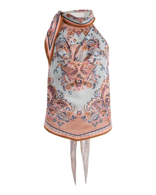 Zimmermann Multicolor Aster Scarf-Detailed Silk Blouse