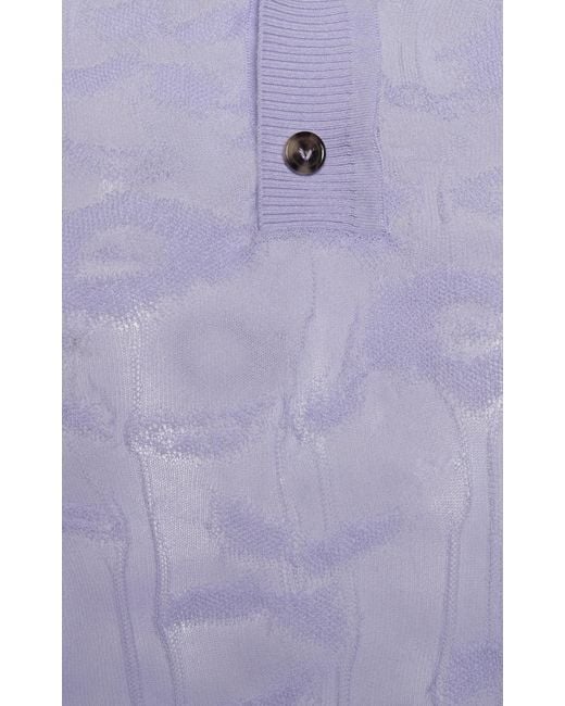 Bottega Veneta Purple Flower-knit Cotton-blend Sweater