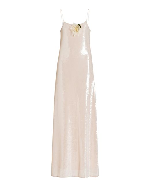 Rodarte White Translucent Sequin Slip Dress And Bolero