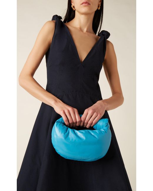 Bottega Veneta Blue Mini Jodie Puffy Leather Bag