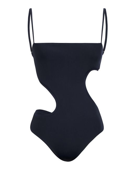Johanna Ortiz Blue Aquatic Path Cutout One-piece Swimsuit