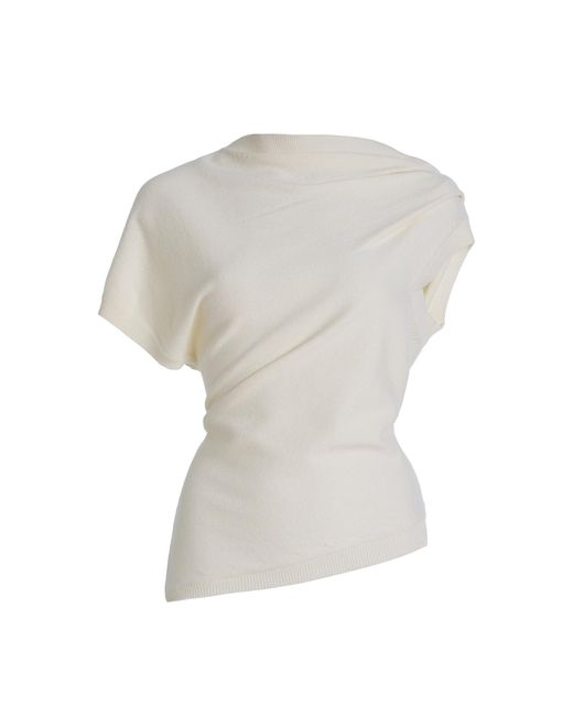 Rohe White Deconstructed Merino Wool-Cashmere Top