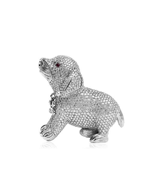 Ashna Mehta Metallic Dog 14K Diamond Bag Charm