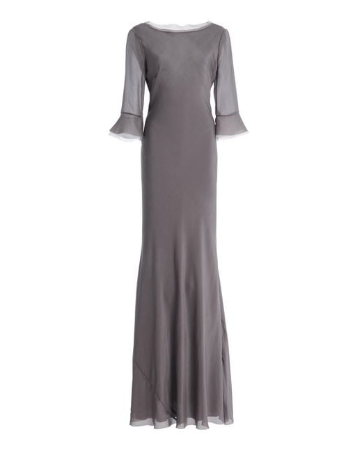 Staud Gray Marais Silk Maxi Dress
