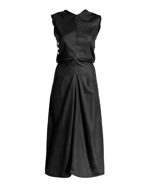 Proenza Schouler Black Gretta Crepe Midi Dress