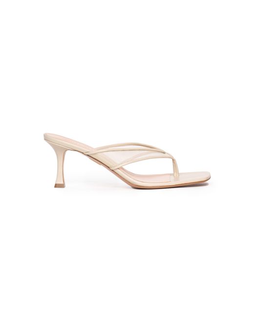 Britt Netta White Seline Mesh Kitten Heel Sandals