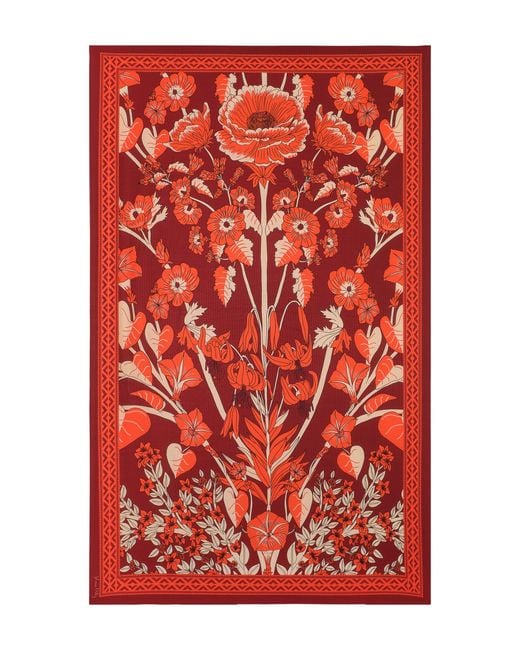 Johanna Ortiz Red Tropical Chinoiserie Shawl
