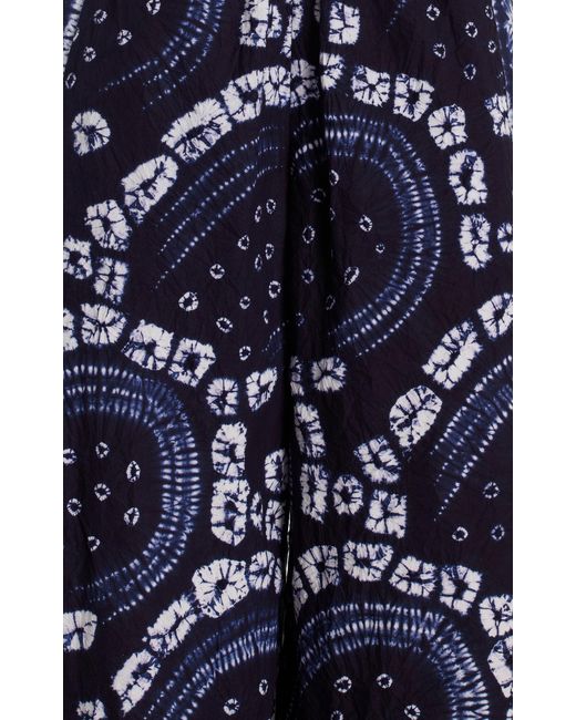 BOTEH Blue Vea Shibori-dyed Cotton Poplin Wide-leg Pants