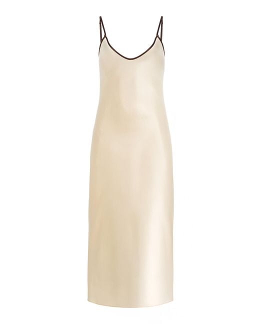 Comme Si White Silk Bias Slip Dress