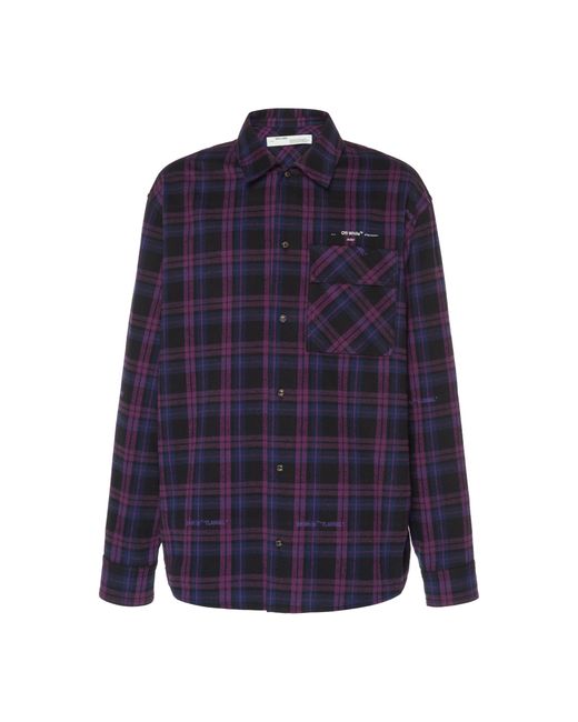 Off-White c/o Virgil Abloh Purple Flannel Check Shirt for men