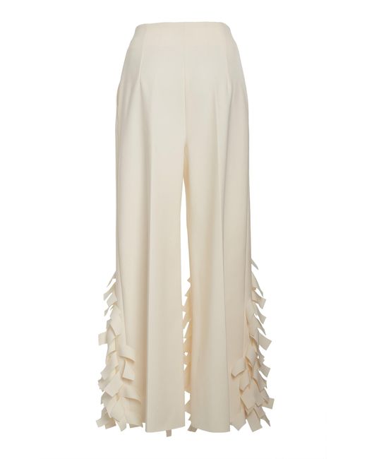 A.W.A.K.E. MODE White Appliquéd Crepe Wide-Leg Culottes