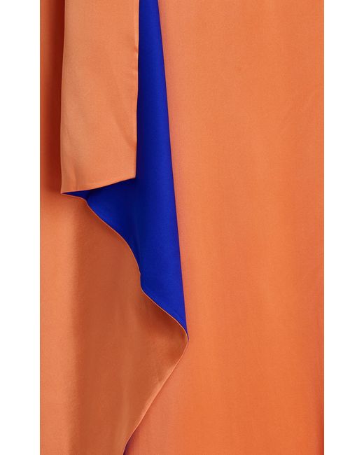 Roksanda Orange Pilar Draped Silk Gown
