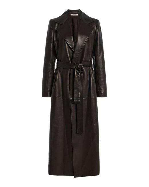 The Row Black Raisa Leather Coat