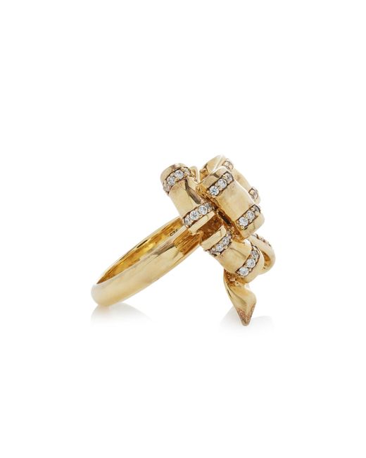 Anabela Chan Metallic Golden Bow Diamond Ring
