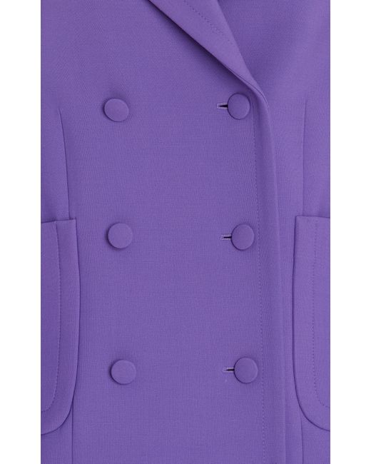 Oscar de la Renta Purple Stretch-wool Jacket