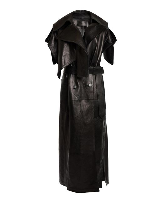Givenchy Black Sleeveless Leather Trench Coat