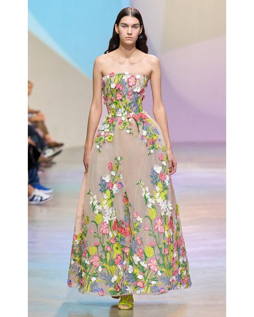 Elie Saab floral-embroidered Halterneck Dress - Farfetch