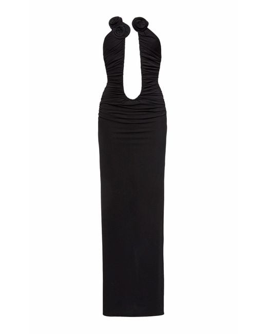 Magda Butrym Black Strapless Plunge Maxi Dress