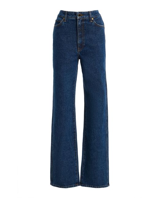 Khaite Blue Danielle Stretch High-Rise Stovepipe Jeans