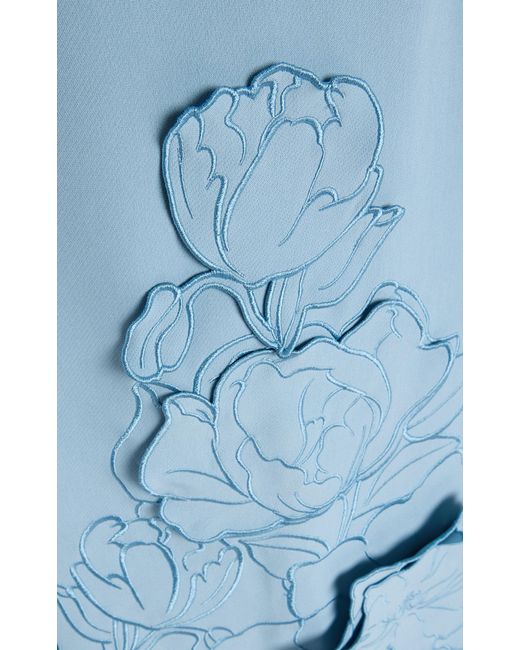 LEO LIN Exclusive Rayna Floral-Appliqud Cutout Crepe Maxi Dress in Blue | Lyst Canada LEO LIN Exclusive Rayna Floral-Appliqud Cutout Crepe Maxi Dress in Blue | Lyst Canada