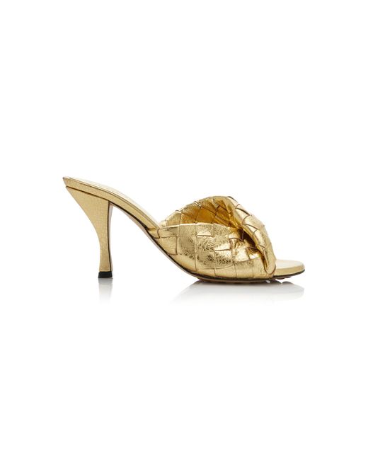 Bottega Veneta Metallic Blink Intrecciato Leather Mules