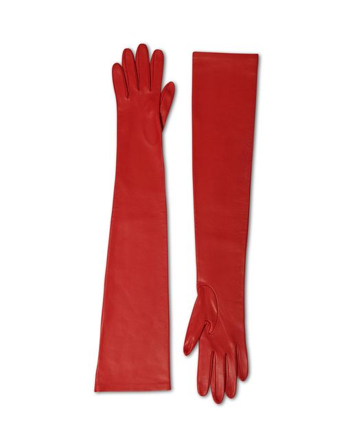 The Row Red Simon Leather Gloves