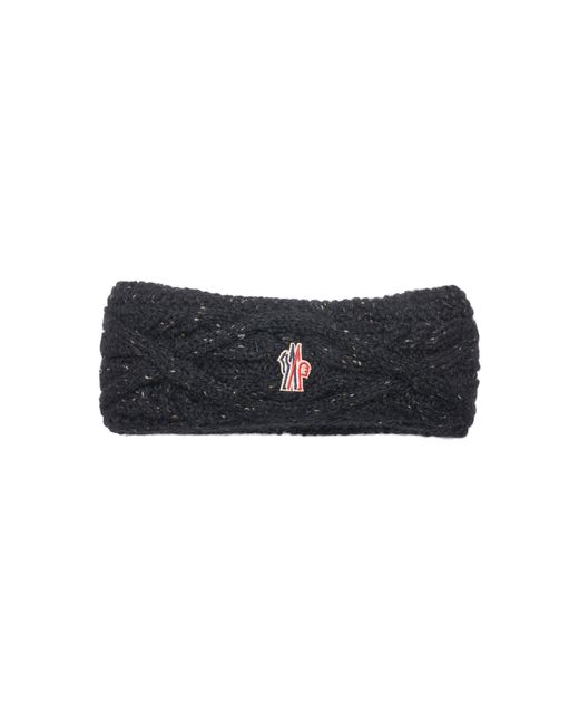 Moncler Black Wool Tweed Headband