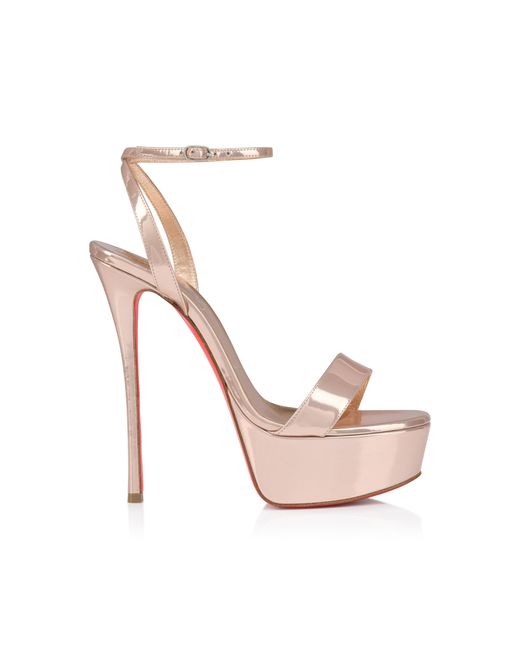 Christian Louboutin Pink Loubi Queen Alta 150Mm-Leather Platform Sandals