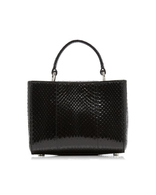 Jimmy Choo Varenne Mini Snakeskin Top Handle Bag in Black | Lyst