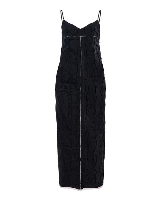 Jonathan Simkhai Black Leah Cotton-Blend Midi Dress