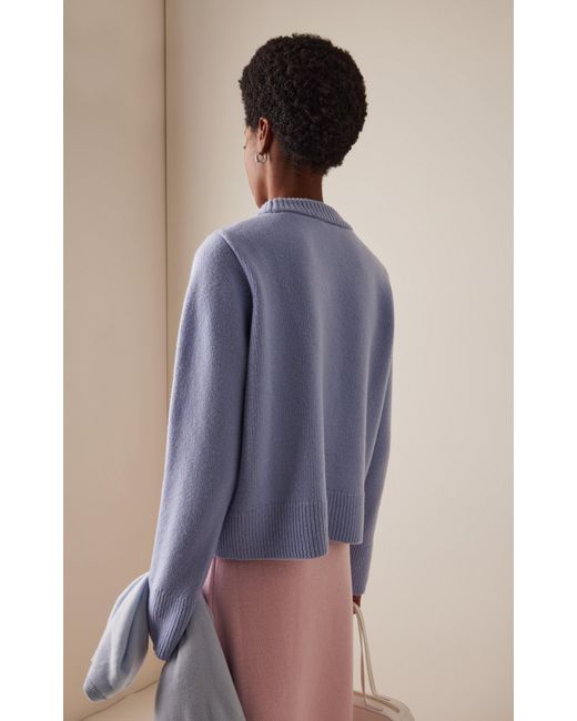 With Nothing Underneath Blue Exclusive Devon Wool Sweater