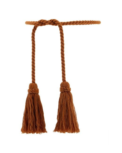 Le Sundial Brown Tasseled Rope Belt