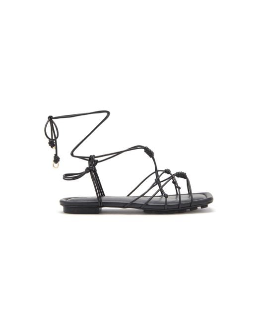 Ulla Johnson Black Freya Knotted Leather Sandals