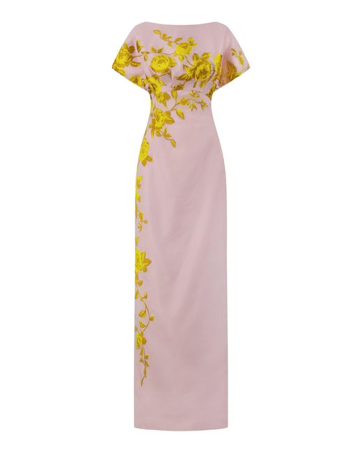 Lela Rose Purple Rose Fil Coupé Column Gown