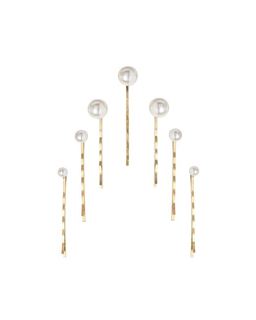 Jennifer Behr White Set-Of-Seven Pearl Hairpins