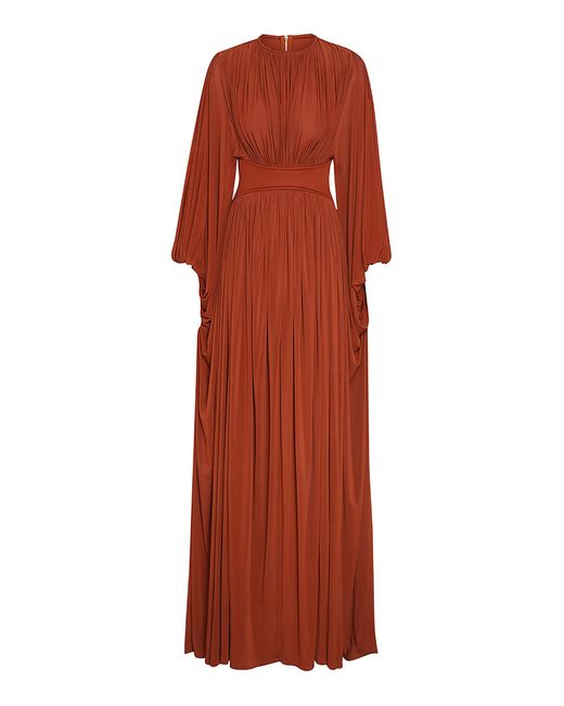 Zimmermann Orange Illuminate Batwing Chiffon Maxi Dress