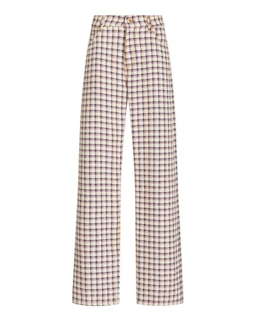 Etro White Low-rise Wide-leg Trousers