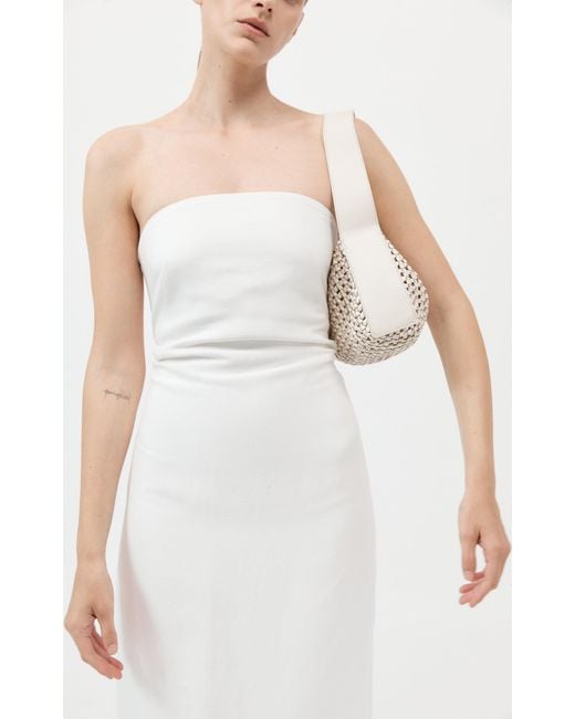 St. Agni White Macrame Leather Mesh Bag