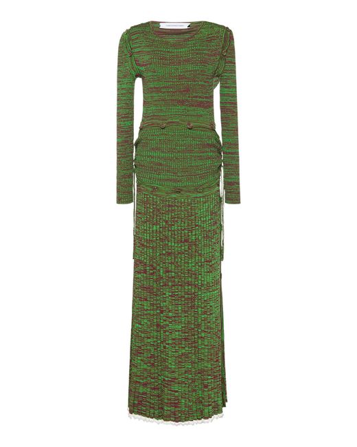 Christopher Esber Green Deconstruct Knit Dress